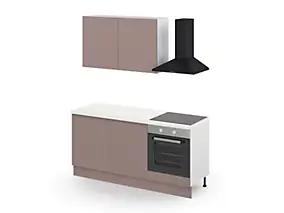 Cuisine complète GoodHome Palma rose taupe 2 caissons hauts + 3 bas sans électroménager l.80 cm