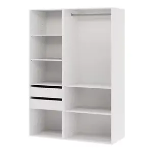Dressing CICERO blanc 2 caissons - H. 200 x L. 140 x P. 55 cm