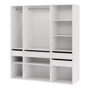 Dressing CICERO blanc 3 caissons - H. 200 x L. 180 x P. 55 cm