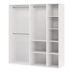 Dressing CICERO blanc 3 caissons - H. 200 x L. 200 x P. 55 cm
