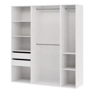 Dressing CICERO blanc 3 caissons - H. 200 x L. 180 x P. 55 cm