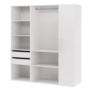 Dressing CICERO blanc 3 caissons - H. 200 x L. 180 x P. 55 cm