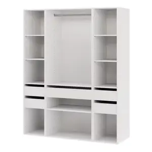 Dressing CICERO blanc 3 caissons - H. 200 x L. 160 x P. 55 cm
