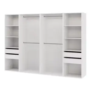 Dressing CICERO blanc 4 caissons - H. 200 x L. 280 x P. 55 cm
