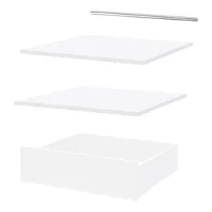 Dressing CICERO blanc avec porte + pack 4 - H. 200 x L. 60 x P. 55 cm