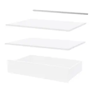 Dressing CICERO blanc avec portes + pack 4 - H. 200 x L. 80 x P. 55 cm