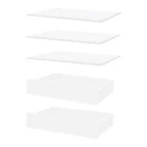 Dressing CICERO blanc avec portes + pack 5 - H. 200 x L. 80 x P. 55 cm