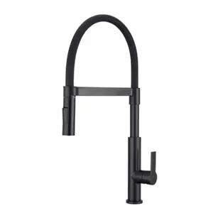 Mitigeur haut avec douchette extractible H.41 cm noir mat