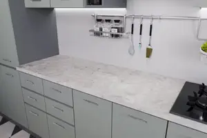 Plan de travail CANCATA stratifié blanc beige 180 x 62 cm épaisseur 28 mm