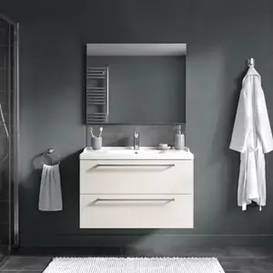 Ensemble salle de bain IDALIE gris perle avec plan vasque LANA