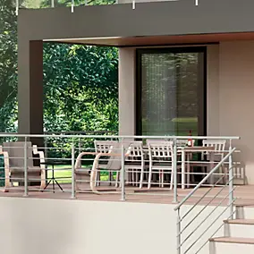 Kit garde-corps à plat Cala en aluminium gris clair RAL 7035