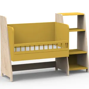 Berceau cododo évolutif avec colonne étagère Asymetry Montessori (coloris au choix)