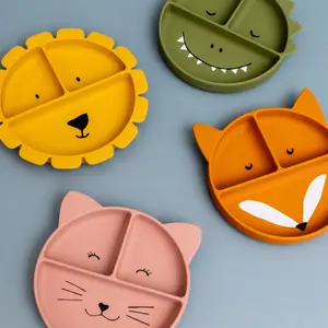 Assiette à compartiments en silicone Mr. Fox