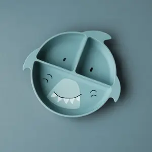 Assiette à compartiments en silicone Mr. Shark