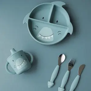 Set de 3 couverts en silicone Mr. Shark
