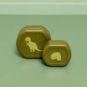 Lot de 2 boîtes à goûter à clip Mr. Dino