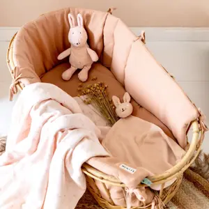 Maxi lange en mousseline Rosy Rabbit (110 x 110 cm)