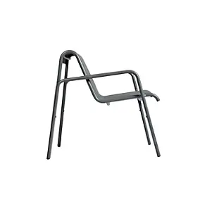 Fauteuil de jardin en aluminium et textilène gris anthracite, H.81 cm, Arcane Atlas
