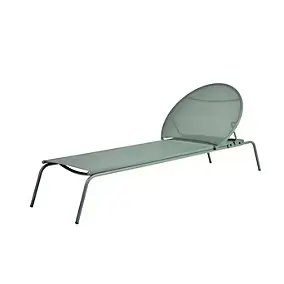 Bain de soleil aluminium et textilène Pop vert Arcane