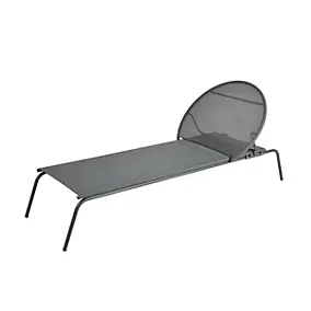 Bain de soleil aluminium et textilène Pop gris Arcane