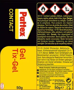 Colle contact type néoprène, formule gel tous matériaux, tube 50 g