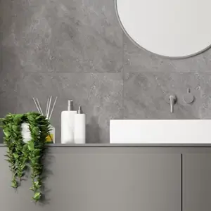 Dalles PVC gris mat TWILIGHT 75x45 cm, imperméables et résistants UV