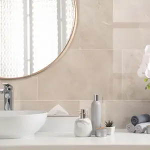 Dalles murales PVC beige brillant GLOSS GUST 75x45 cm, imperméables et résistantes