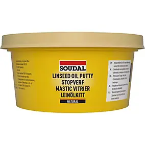 Mastic vitrier non-durcissant coloris naturel 500G Soudal