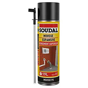Mousse expansive Soudal jaune rendement supérieur 500ml