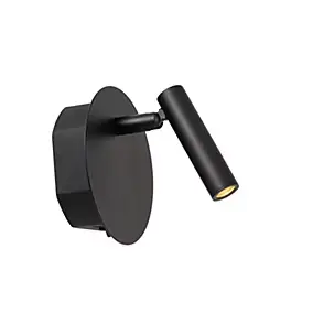 Applique murale intérieur LED rotative rechargeable Jolijn métal noir IP20 145lm 2W Ø.10,2 cm Lucide