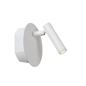 Applique murale intérieur LED rotative rechargeable Jolijn métal blanc IP20 145lm 2W Ø.10,2 cm Lucide