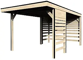 Carport bois avec toiture en voliges 16mm Decor et Jardin Taho