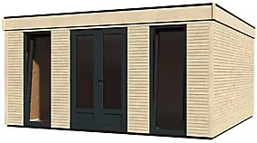 Abri de jardin Studio Décor Home en bois coloris naturel ép.44 mm surface extérieure 24,70 m²