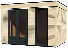 Abri de jardin Studio Décor Home en bois coloris naturel ép.44 mm surface extérieure 10,91 m²