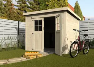 Abri de jardin en bois "TONY" toit plat 19mm 6,4m²