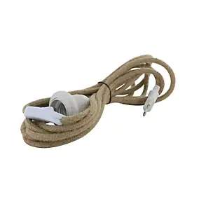 Baladeuse cordon jute & douille Chacon lin 4m