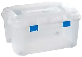 Coffre de rangement en plastique transparent Curver Totem 140 L