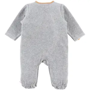 Pyjama chaud Babou &amp; Kendi en velours gris (3 mois)