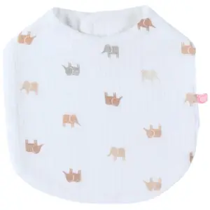 Set 3 bavoirs mousseline Elephants