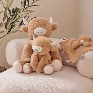 Doudou plat attache sucette Fluffy Cow