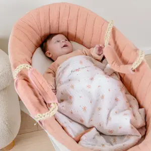 Couffin en mousseline bio Rose