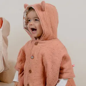 Poncho en mousseline bio Rose (18-36 mois)