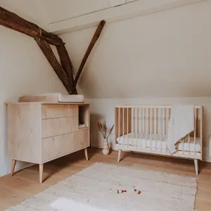 Lit bébé à barreaux Cocoon Natural Oak (120 x 60 cm)
