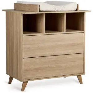 Commode à langer 2 tiroirs Loft Honey Ash