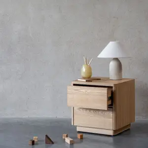 Table de chevet 2 tiroirs Natural Ash Wood