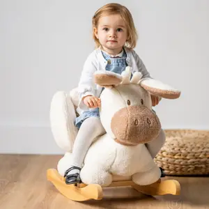 Bascule Âne Teddy Ecru