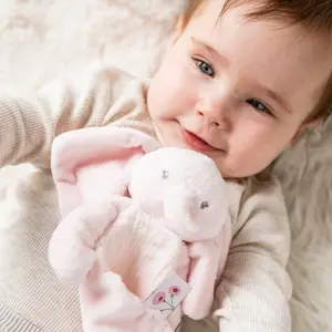 Mini doudou Fanfan l'éléphant Rose (25 cm)