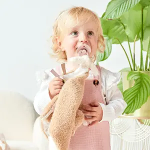 Maxi doudou attache sucette Teddy Ours Caramel