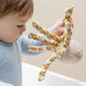 Peluche pieuvre Lapidou sable-caramel (23 cm)