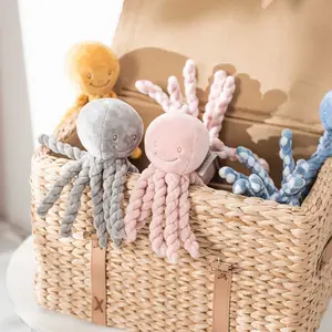 Peluche pieuvre Lapidou ocre (23 cm)